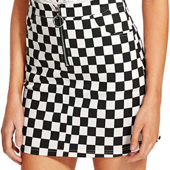 checkered bodycon skirt